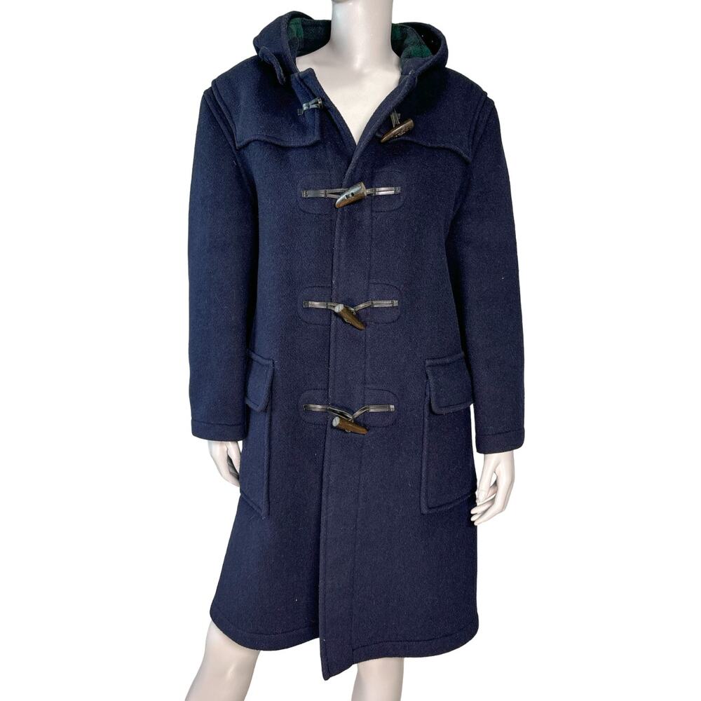 Gloverall Original Duffle Coat, Vintage, Hooded, Women's, Navy Blue | 10